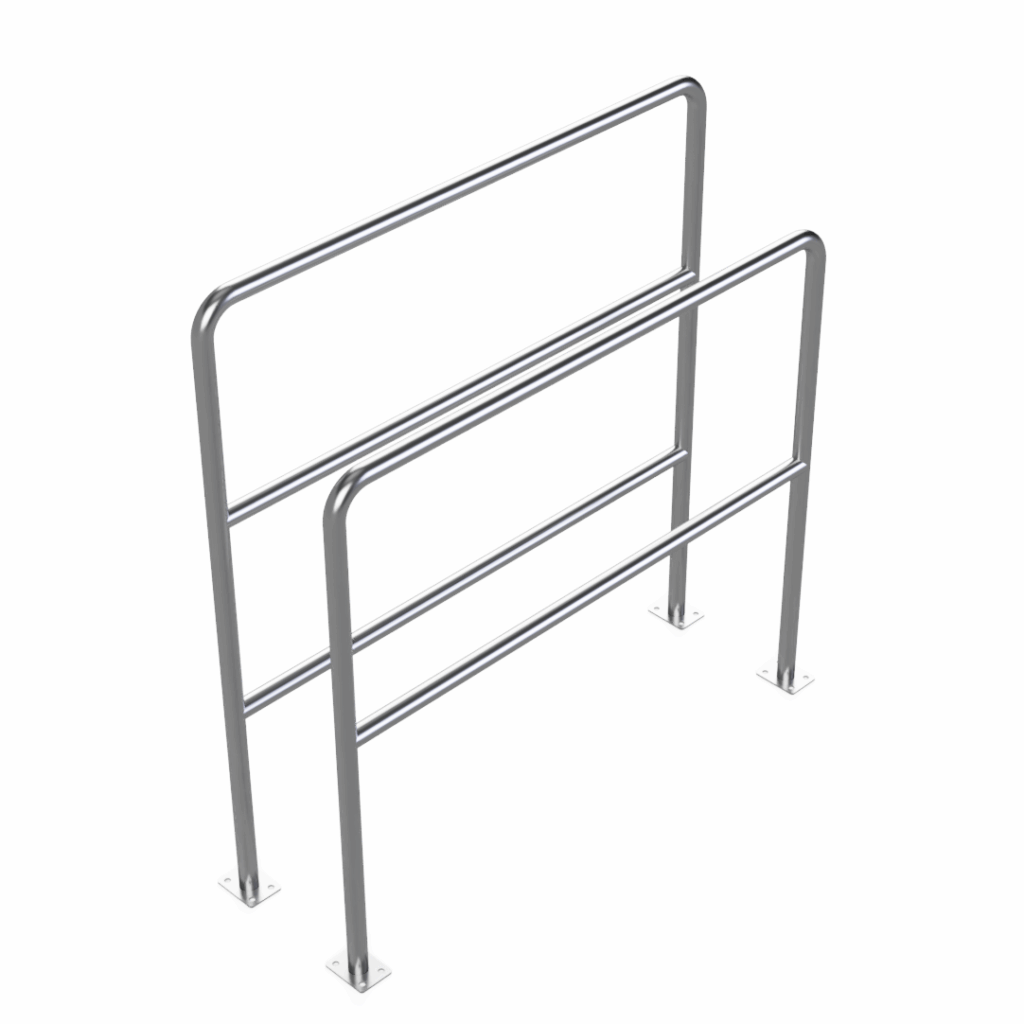 MR Series stainless steel safety railing for food processing and pharmaceutical manufacturing facilities